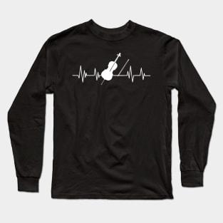 cello heartbeat Funny cello player , Musical heartbeat cellist Long Sleeve T-Shirt